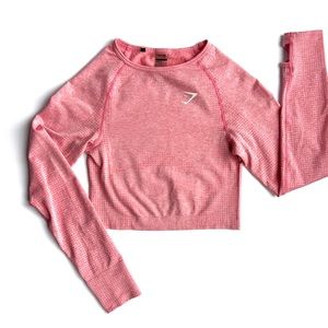 Gymshark | Vital Seamless Long Sleeve Crop Top Women's Pullover - Pink Marl